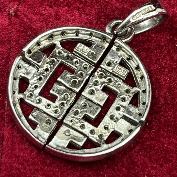 Vintage Affinity 925 Sterling Silver Real Diamond Pendant - Picture 11 of 16